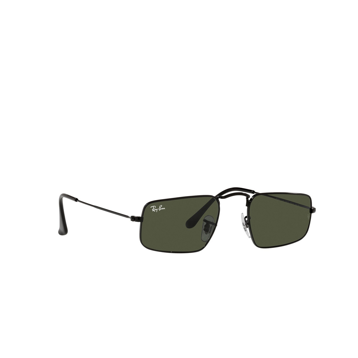Ray-Ban® Rectangle Sunglasses: RB3957 color Black 002/31 - three-quarters view.
