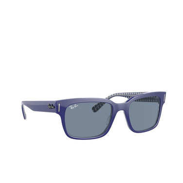 Ray-Ban JEFFREY Sunglasses 131962 blue on vichy blue - three-quarters view