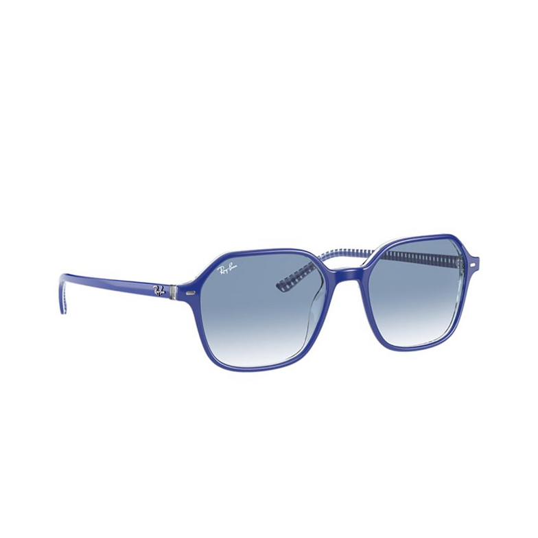 Ray-Ban JOHN Sunglasses 13193F blue on vichy blue / white - 2/4