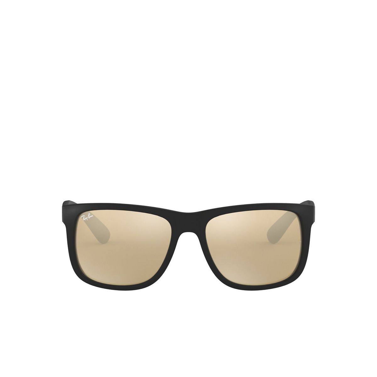 Ray-Ban® Square Sunglasses: Justin RB4165 color Rubber Black 622/5A - front view.
