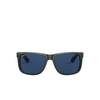 Gafas de sol Ray-Ban JUSTIN 646880 green metallic on black - Miniatura del producto 1/4