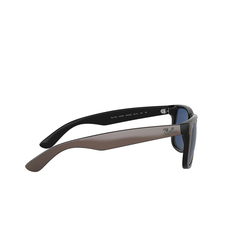 Ray-Ban JUSTIN Sunglasses 647080 brown metallic on black - 3/4
