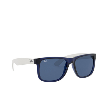 Ray-Ban JUSTIN Sunglasses 651180 rubber transparent blue - three-quarters view