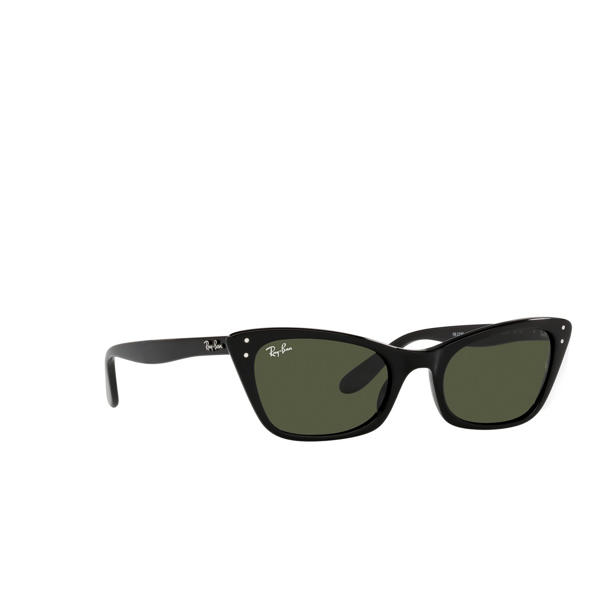 Ray-Ban® Cat-eye Sunglasses: Lady Burbank RB2299 color Black 901/31 - three-quarters view.