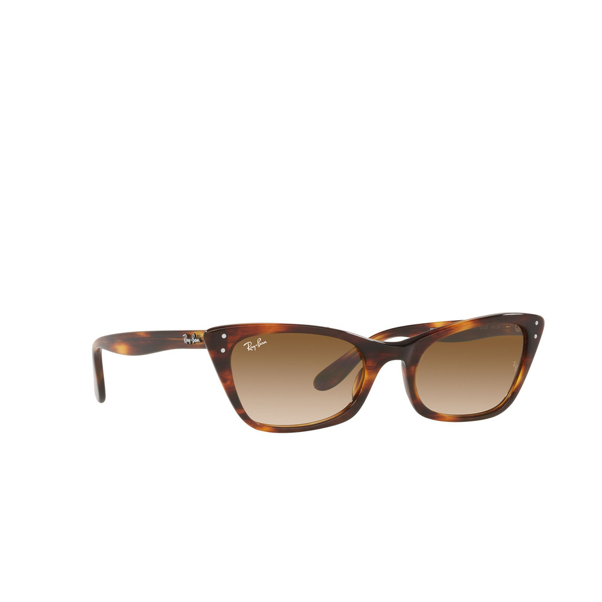 Ray-Ban® Cat-eye Sunglasses: Lady Burbank RB2299 color Striped Havana 954/51 - three-quarters view.