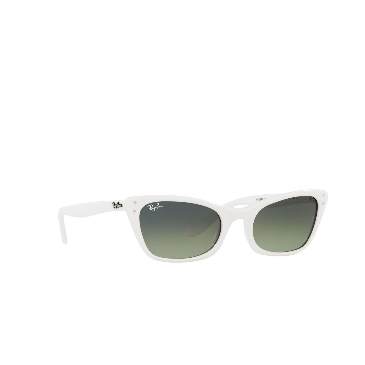 Ray-Ban® Cat-eye Sunglasses: Lady Burbank RB2299 color White 975/BH - three-quarters view.