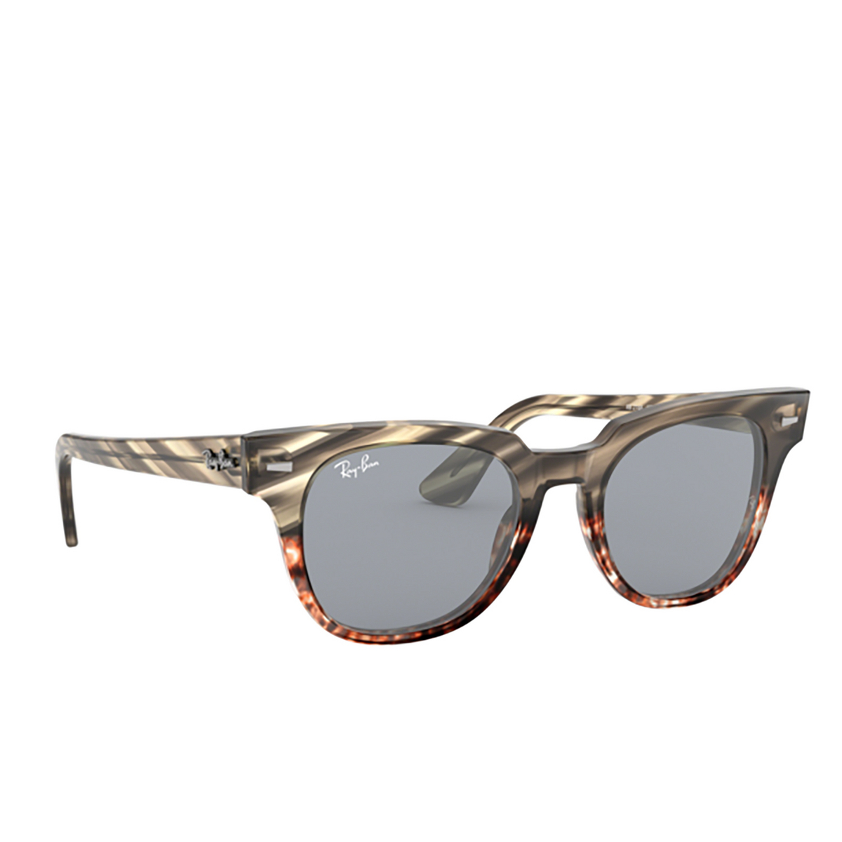 Ray-Ban® Square Sunglasses: Meteor RB2168 color Grey Gradient Brown Stripped 1254Y5 - three-quarters view.