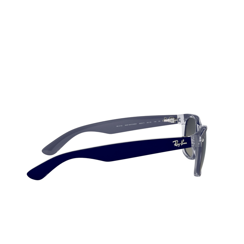 Gafas de sol Ray-Ban NEW WAYFARER 605371 matte blue on transparent - 3/4