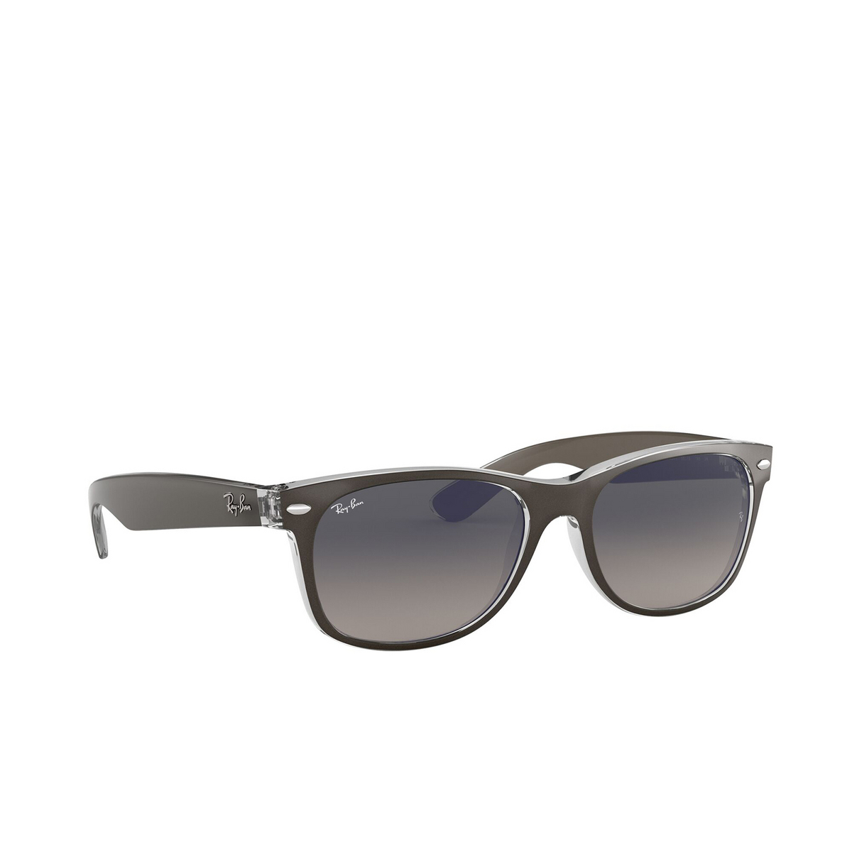 Ray-Ban NEW WAYFARER Sunglasses 614371 Gunmetal on Transparent - three-quarters view