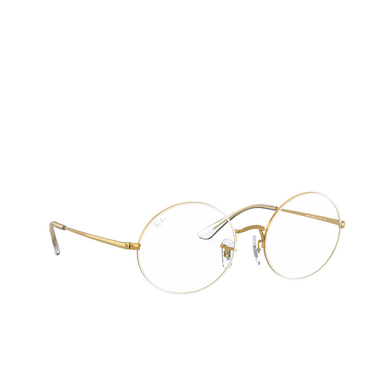 Ray-Ban OVAL Eyeglasses 3104 white on legend gold - 2/4