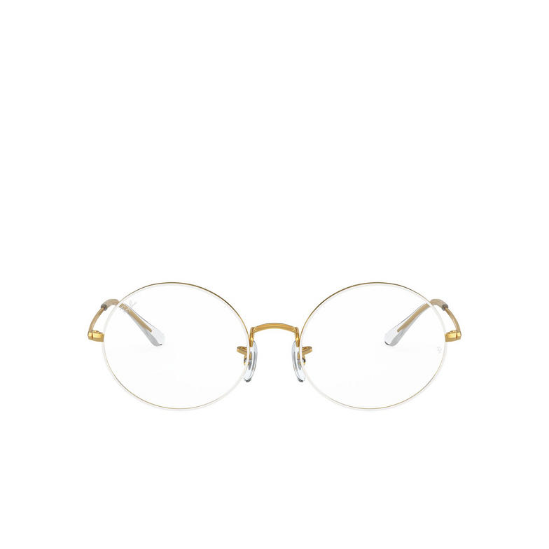 Ray-Ban OVAL Eyeglasses 3104 white on legend gold - 1/4