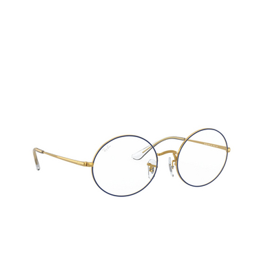 Ray-Ban OVAL Eyeglasses 3105 blue on legend gold - three-quarters view