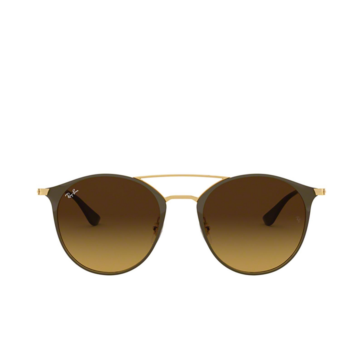 Ray-Ban RB3546 Sunglasses 900985 Gold Top Brown - front view