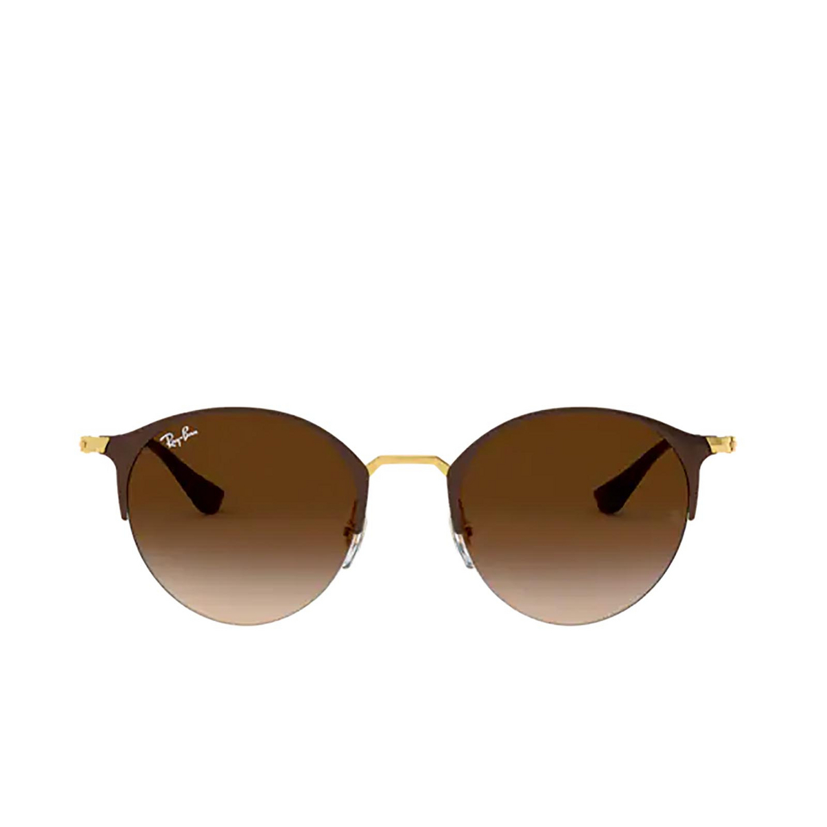Ray-Ban RB3578 Sunglasses 900913 Gold Top Brown - front view