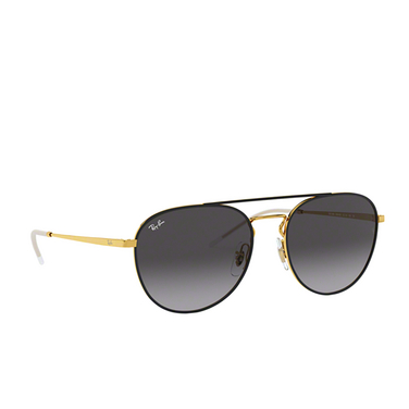 Ray-Ban RB3589 Sunglasses 90548G gold top on black - three-quarters view