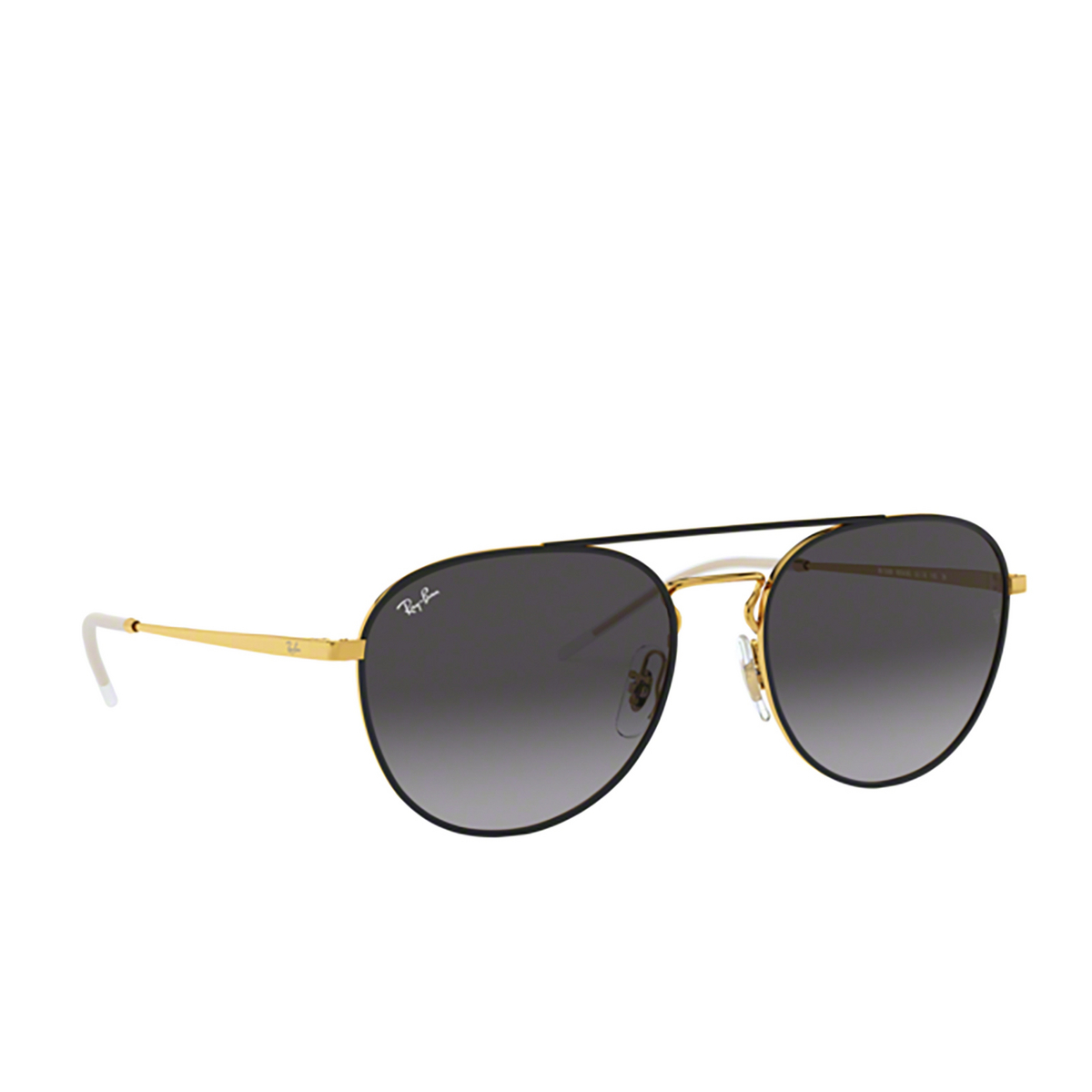 Ray-Ban RB3589 Sunglasses 90548G GOLD TOP ON BLACK - three-quarters view