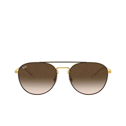 Ray-Ban® Round Sunglasses: RB3589 color 905513 Gold Top On Brown 