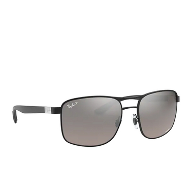 Ray-Ban RB3660CH Sunglasses 186/5J matte black on black - three-quarters view