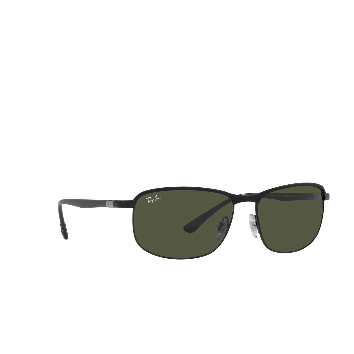 Ray-Ban® Square Sunglasses: RB3671 color Back On Black 186/31 - three-quarters view.