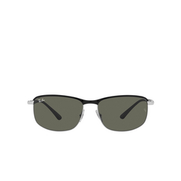 Ray-Ban® Square Sunglasses: RB3671 color 9144B1 Black On Silver 