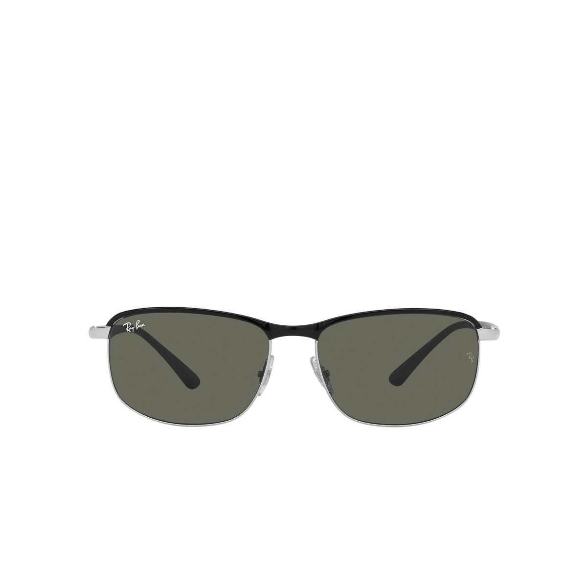 Ray-Ban RB3671 Sunglasses 9144B1 Black on Silver - front view