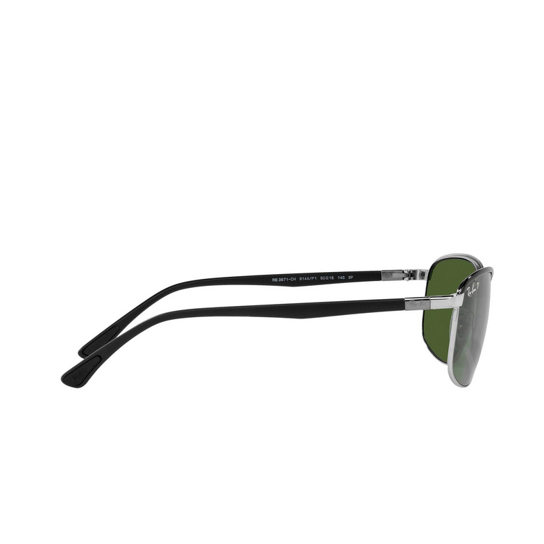 Ray-Ban RB3671CH Sunglasses 9144P1 black on silver - 3/4