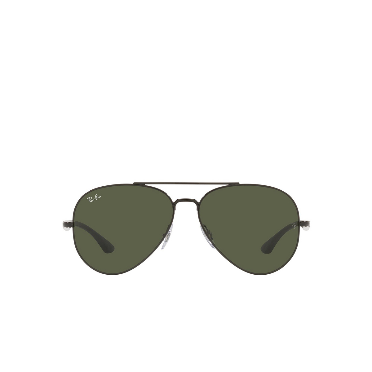 Ray-Ban® Aviator Sunglasses: RB3675 color Black 002/31 - front view.