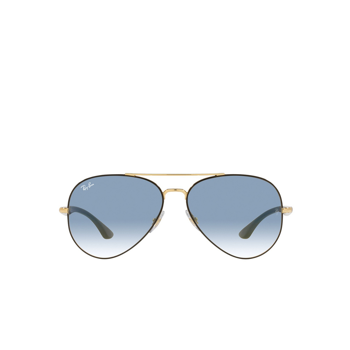 Ray-Ban® Aviator Sunglasses: RB3675 color Black On Arista 90003F - front view.