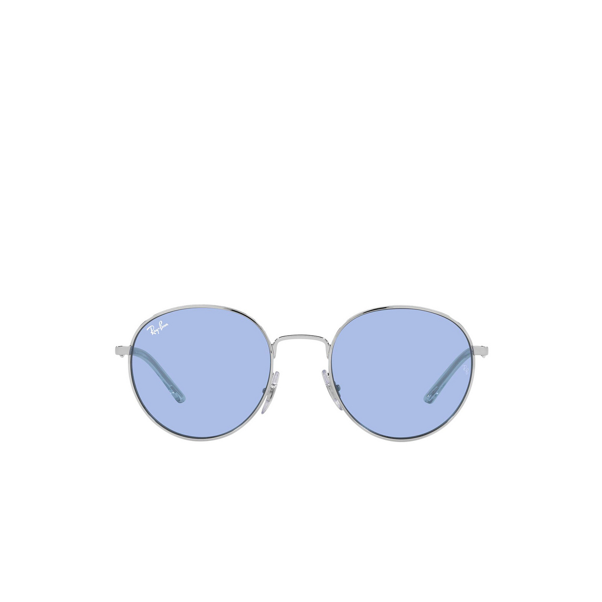 Ray-Ban® Round Sunglasses: RB3681 color Silver 003/80 - front view.