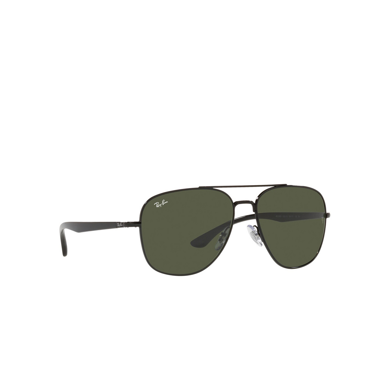 Ray-Ban® Square Sunglasses: RB3683 color Black 002/31 - three-quarters view.