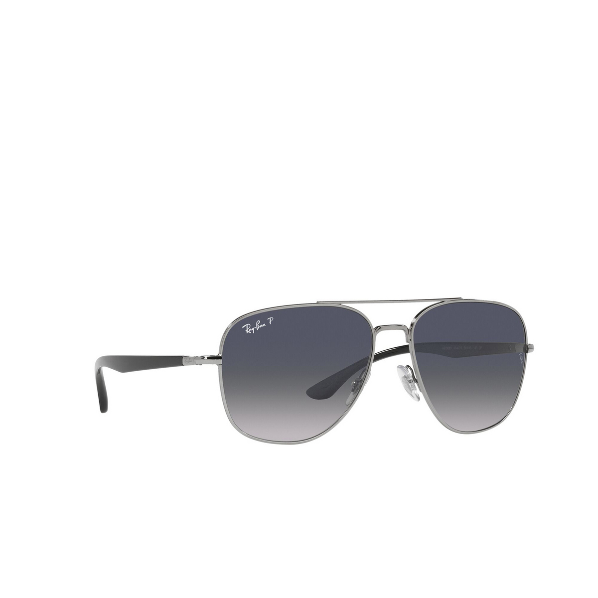 Ray-Ban® Square Sunglasses: RB3683 color Gunmetal 004/78 - three-quarters view.