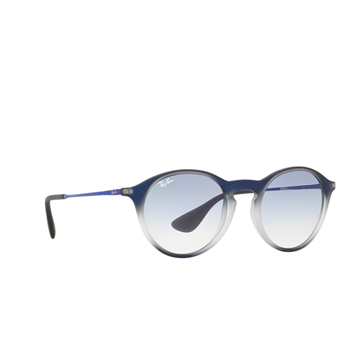 Ray-Ban® Round Sunglasses: RB4243 color 622519 Blue Shot On Black - product thumbnail 2/3