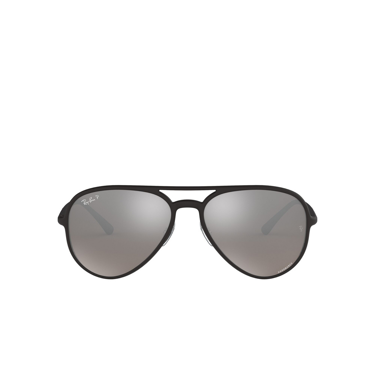 Ray-Ban® Aviator Sunglasses: RB4320CH color Matte Black 601S5J - front view.