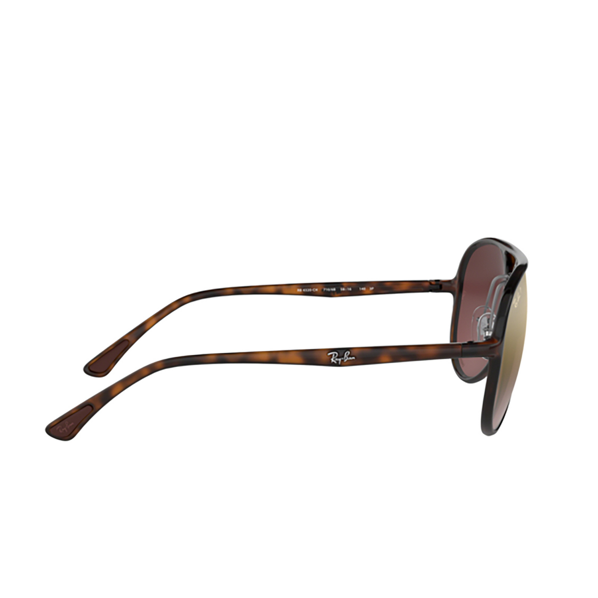 Ray-Ban® Aviator Sunglasses: RB4320CH color 710/6B Light Havana - product thumbnail 3/3