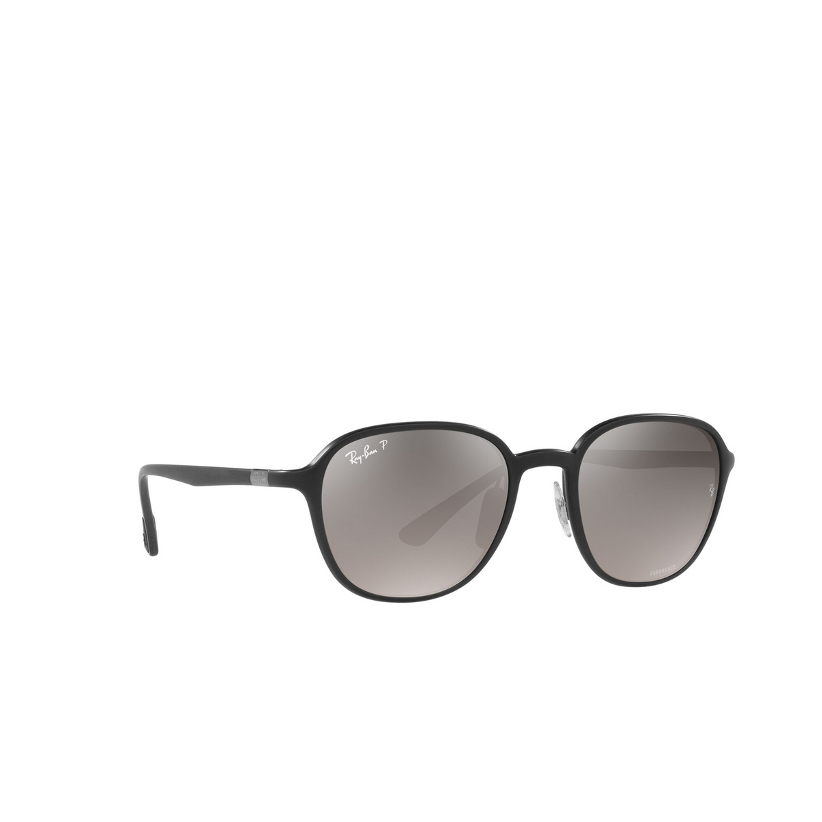 Ray-Ban® Square Sunglasses: RB4341CH color Sanding Black 601S5J - three-quarters view.