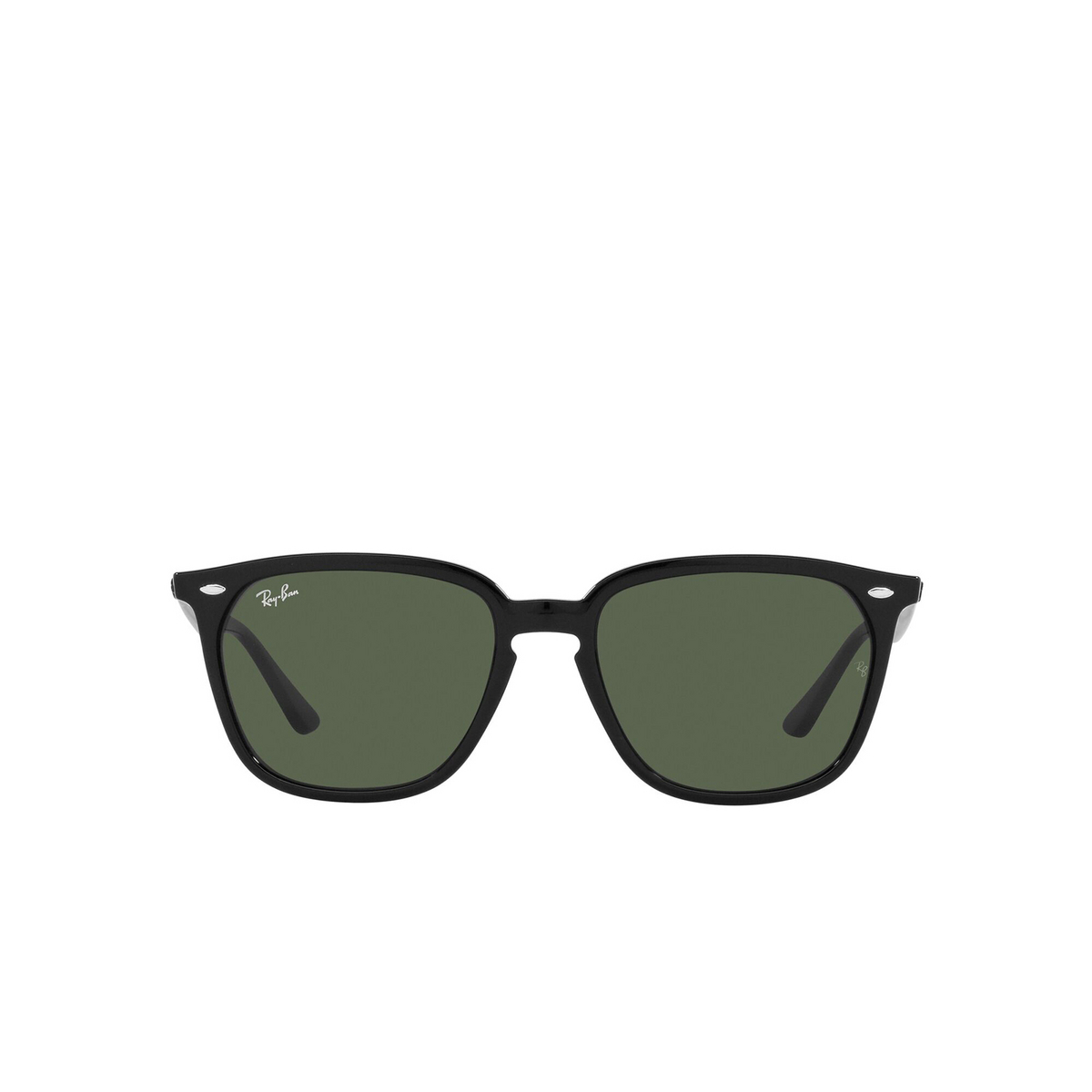 Ray-Ban® Square Sunglasses: RB4362 color Black 601/71 - front view.