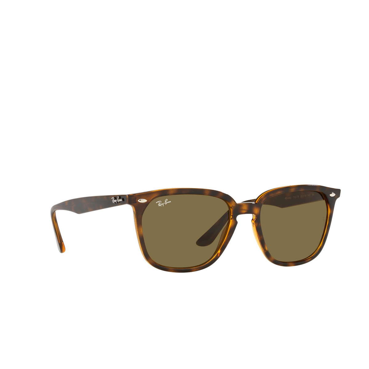 Ray-Ban® Square Sunglasses: RB4362 color Havana 710/73 - three-quarters view.