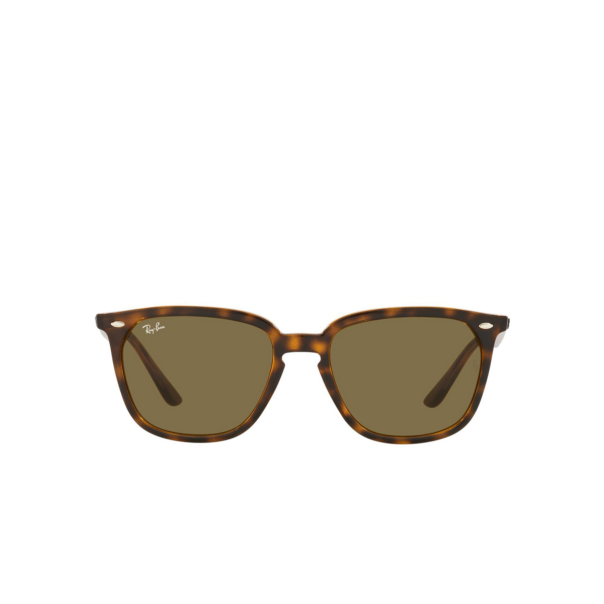 Ray-Ban® Square Sunglasses: RB4362 color Havana 710/73 - front view.
