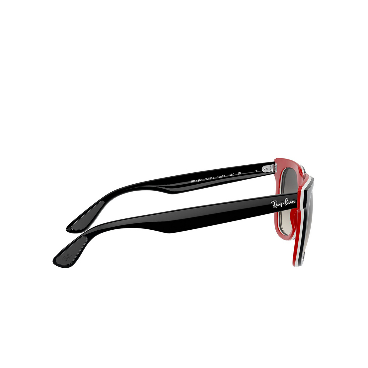 Ray-Ban® Square Sunglasses: RB4368 color 651811 Black White Red - product thumbnail 3/3