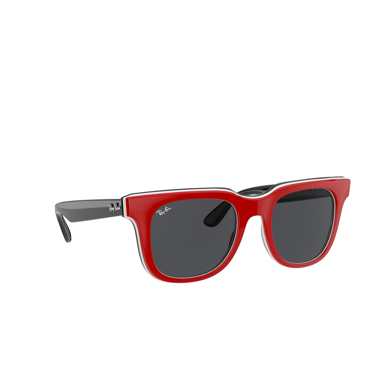 Ray-Ban RB4368 Sunglasses 652087 Red White Black - three-quarters view