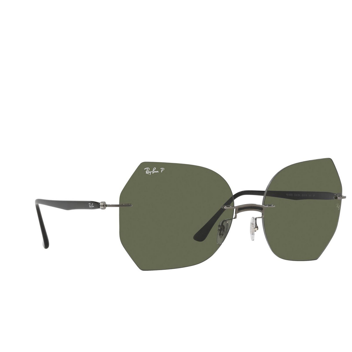 Ray-Ban RB8065 Sunglasses 004/9A Black on Gunmetal - three-quarters view