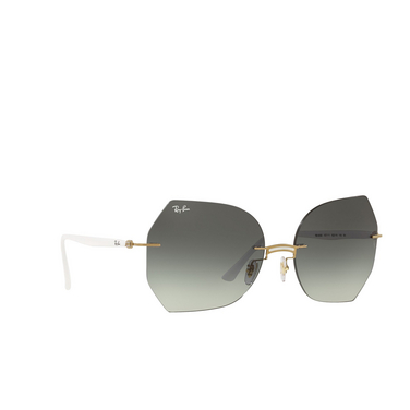 Ray-Ban RB8065 Sunglasses 157/11 white on gold - three-quarters view