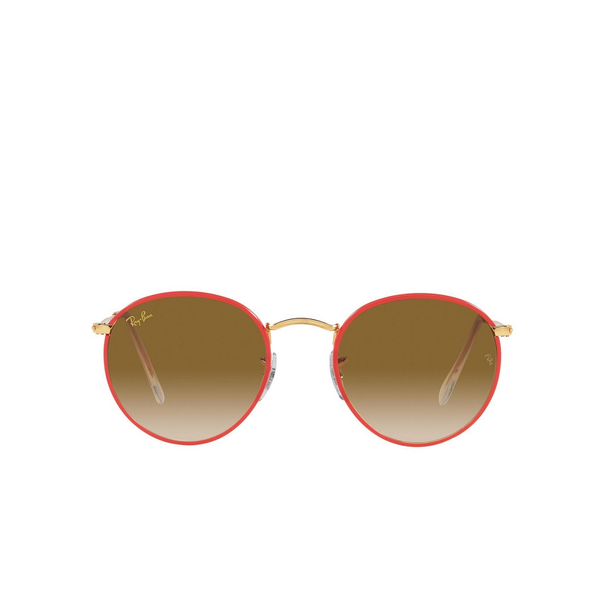 Ray-Ban ROUND FULL COLOR Sunglasses 919651 Red on Legend Gold - front view