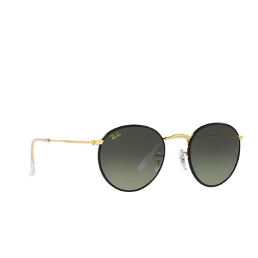 Ray-Ban ROUND FULL COLOR Sunglasses 919671 black on legend gold - three-quarters view
