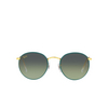 Ray-Ban ROUND FULL COLOR Sunglasses 9196BH petroleum on a legend gold - product thumbnail 1/4