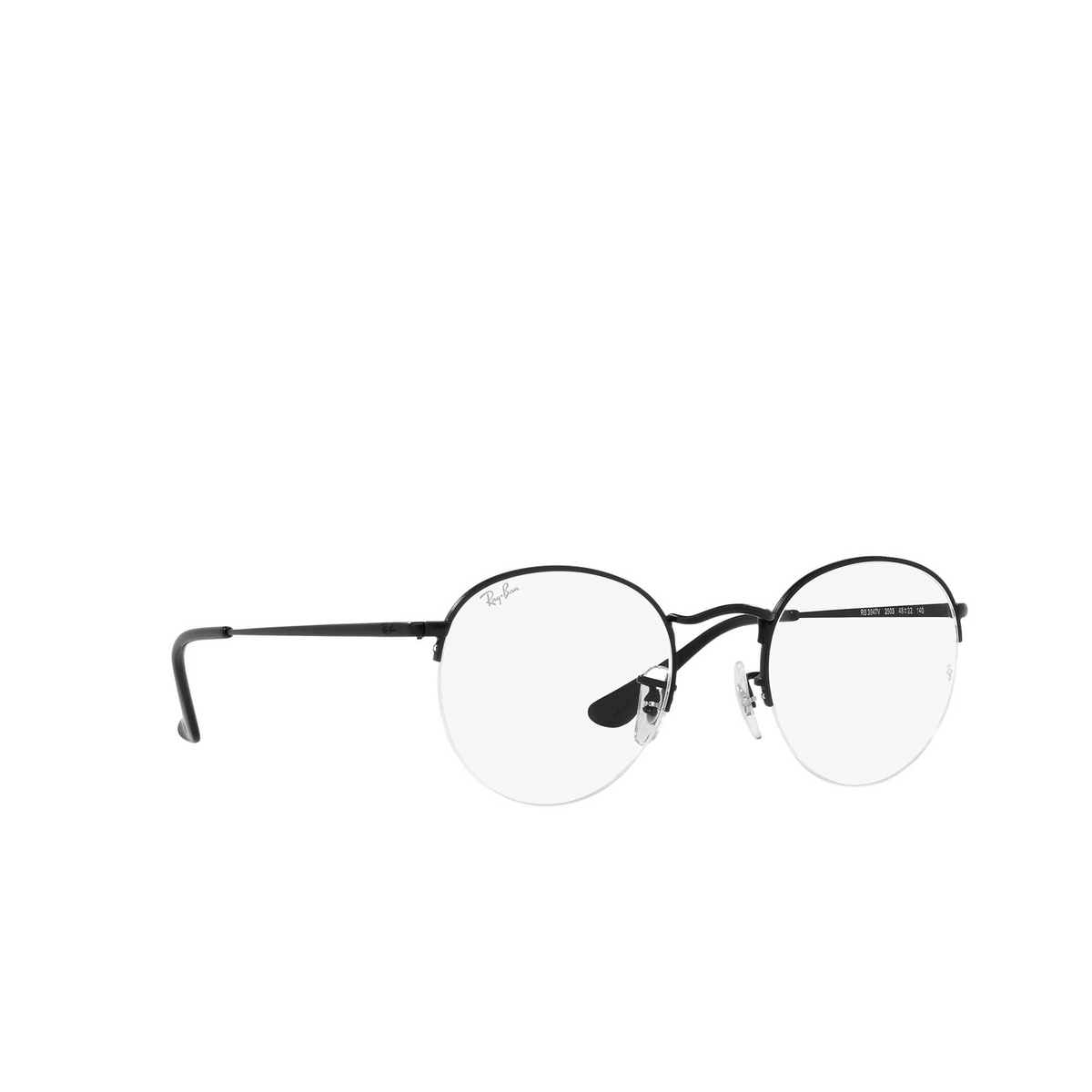 Ray-Ban ROUND GAZE Eyeglasses 2503 Matte Black - three-quarters view