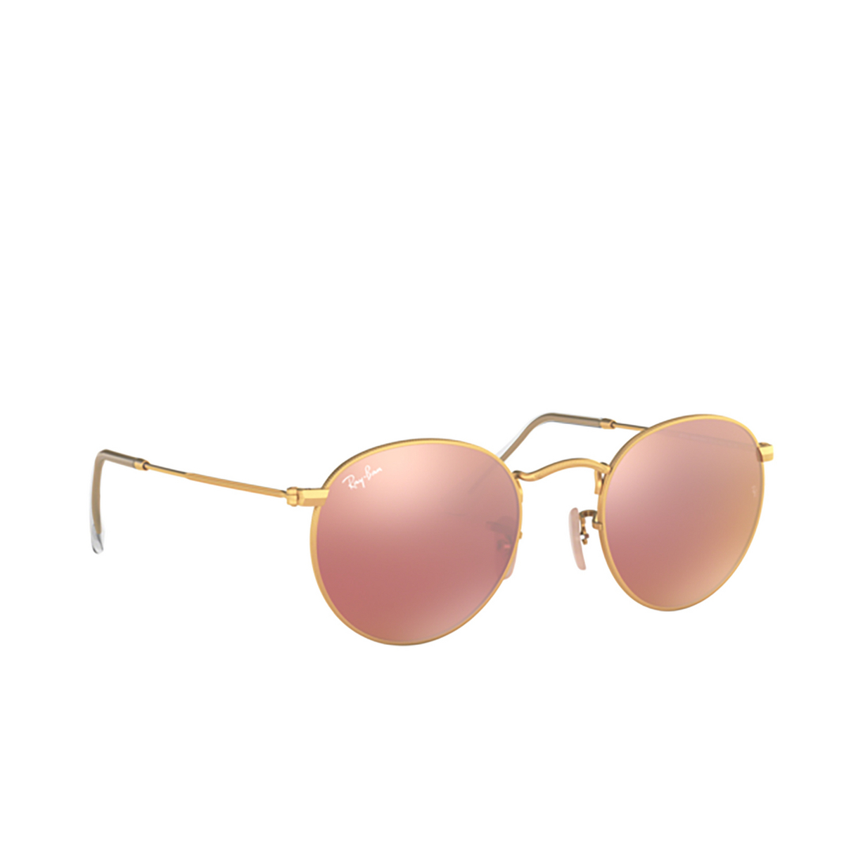 Ray-Ban ROUND METAL Sunglasses 112/Z2 MATTE ARISTA - three-quarters view