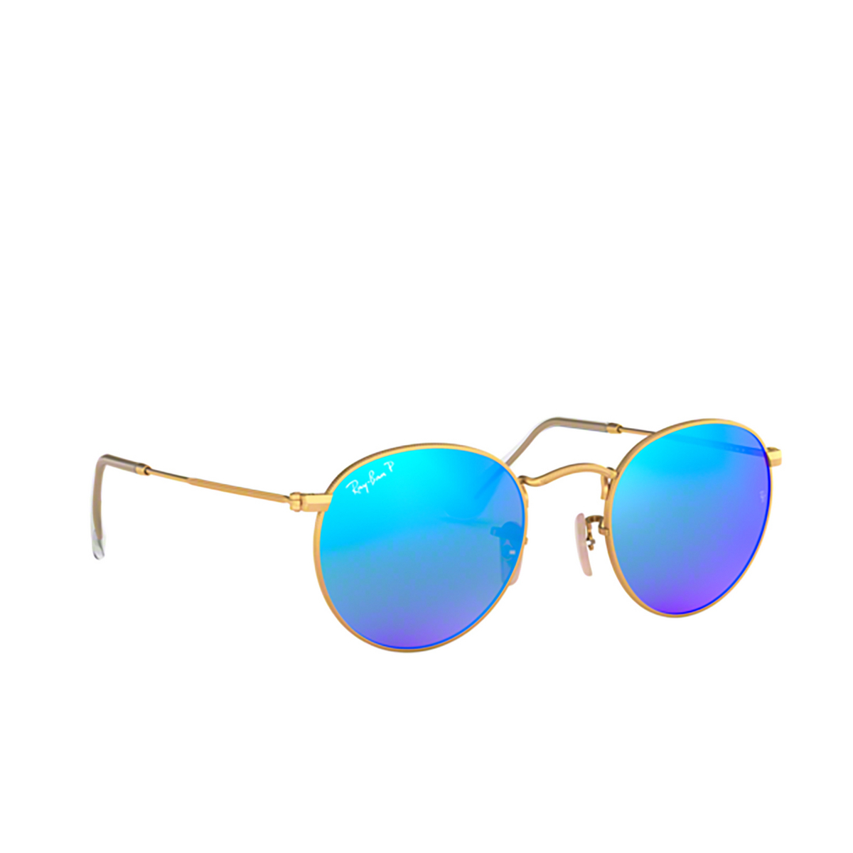 Ray-Ban ROUND METAL Sunglasses 112/4L MATTE ARISTA - three-quarters view