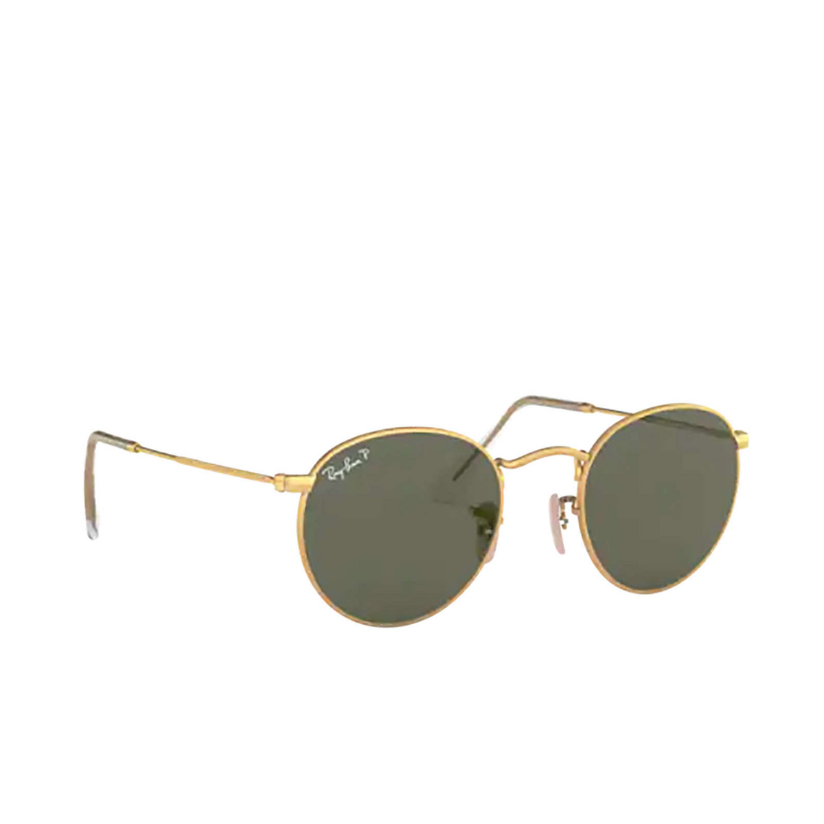 Ray-Ban ROUND METAL Sunglasses 112/58 Matte Arista - three-quarters view