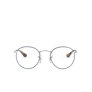 Ray-Ban ROUND METAL Eyeglasses 2970 silver on top blue - front view